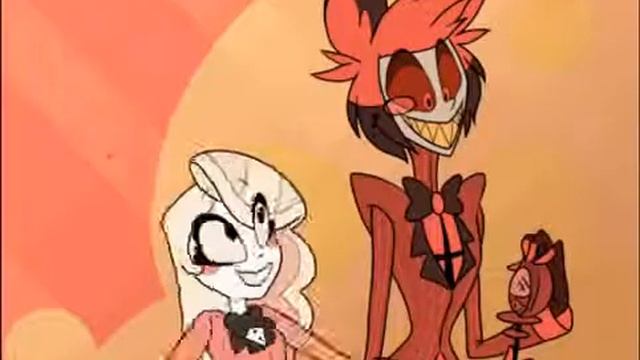 Charlie hugs Alastor. fanart