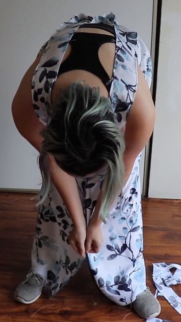 I made Pants that turn into a skirt out of a shower curtain!