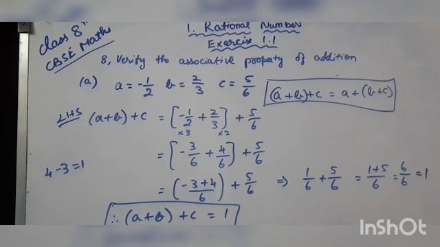 Class 8th/ Chapter 1/ Rational numbers/ Exercise 1.1 / Sum 7&8