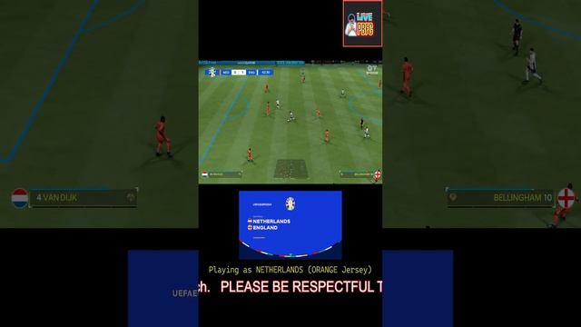 LIVE EA SPORTS FC24 NETHERLANDS vs ENGLAND #shorts #shortslive #football #gaming fc 24 gameplay