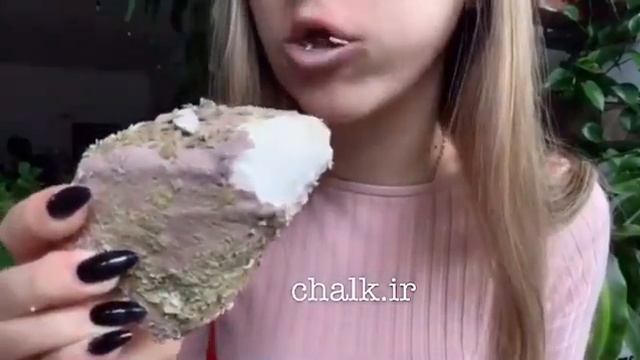 Природный мел Валуйчик в пасте из под глины розовая Астана. Асмр. Хруст мелом. Мелоежка