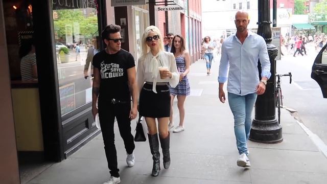 Lady Gaga gets coffee and headed back to electric Lady Studio in the West Village in New York City