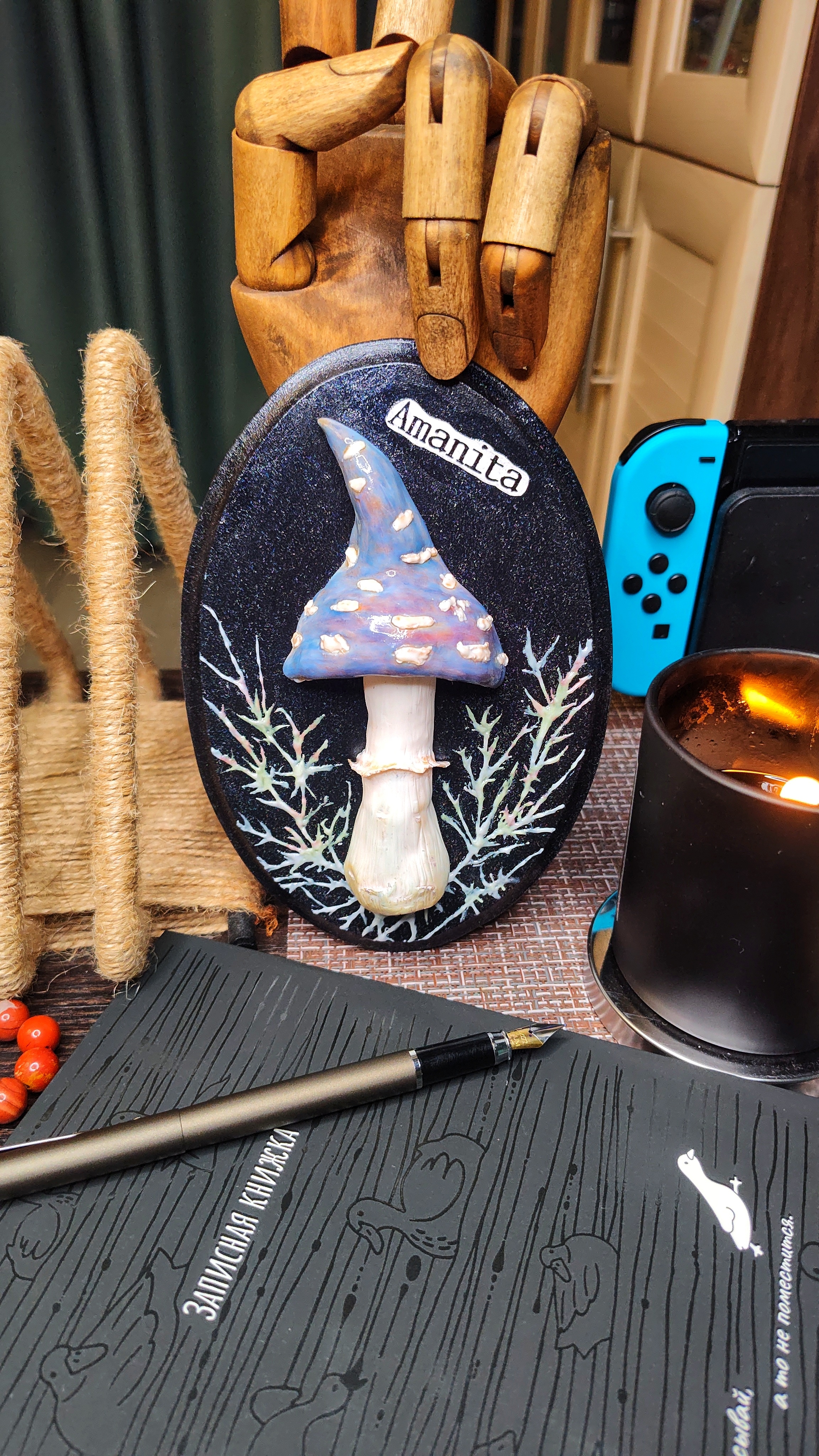 Панно Ведьмин Мухомор из полимерной глины