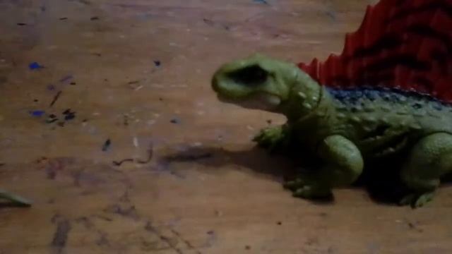 stop motion de dimetrodon vs 2 herrerasaurus
