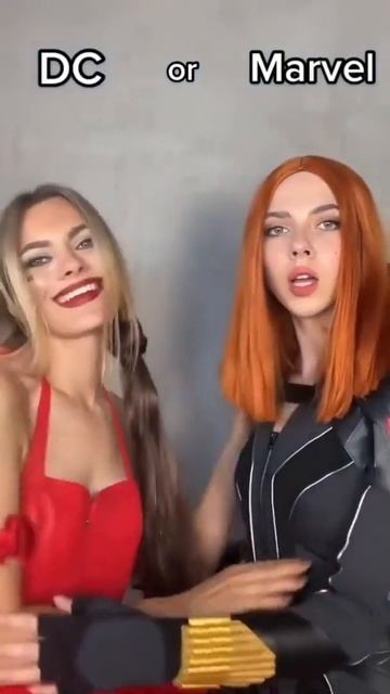 DC x Marvel Harley Quinn x Black Widow Cosplay