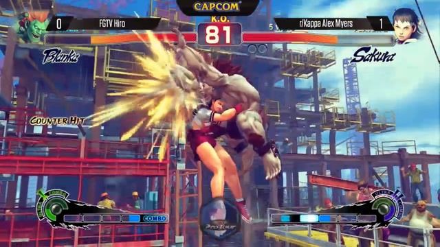 [EVO 2014 USFIV] FGTV Hiro (Blanka) vs r-Kappa Alex Myers (Sakura)