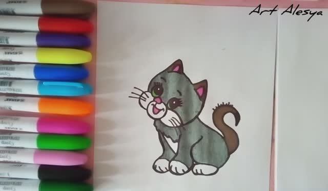 Как нарисовать милого котенка!🥰