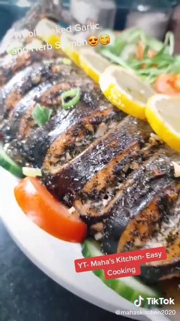 Make whole salmon by yourself at home! Recipe is on my channel!