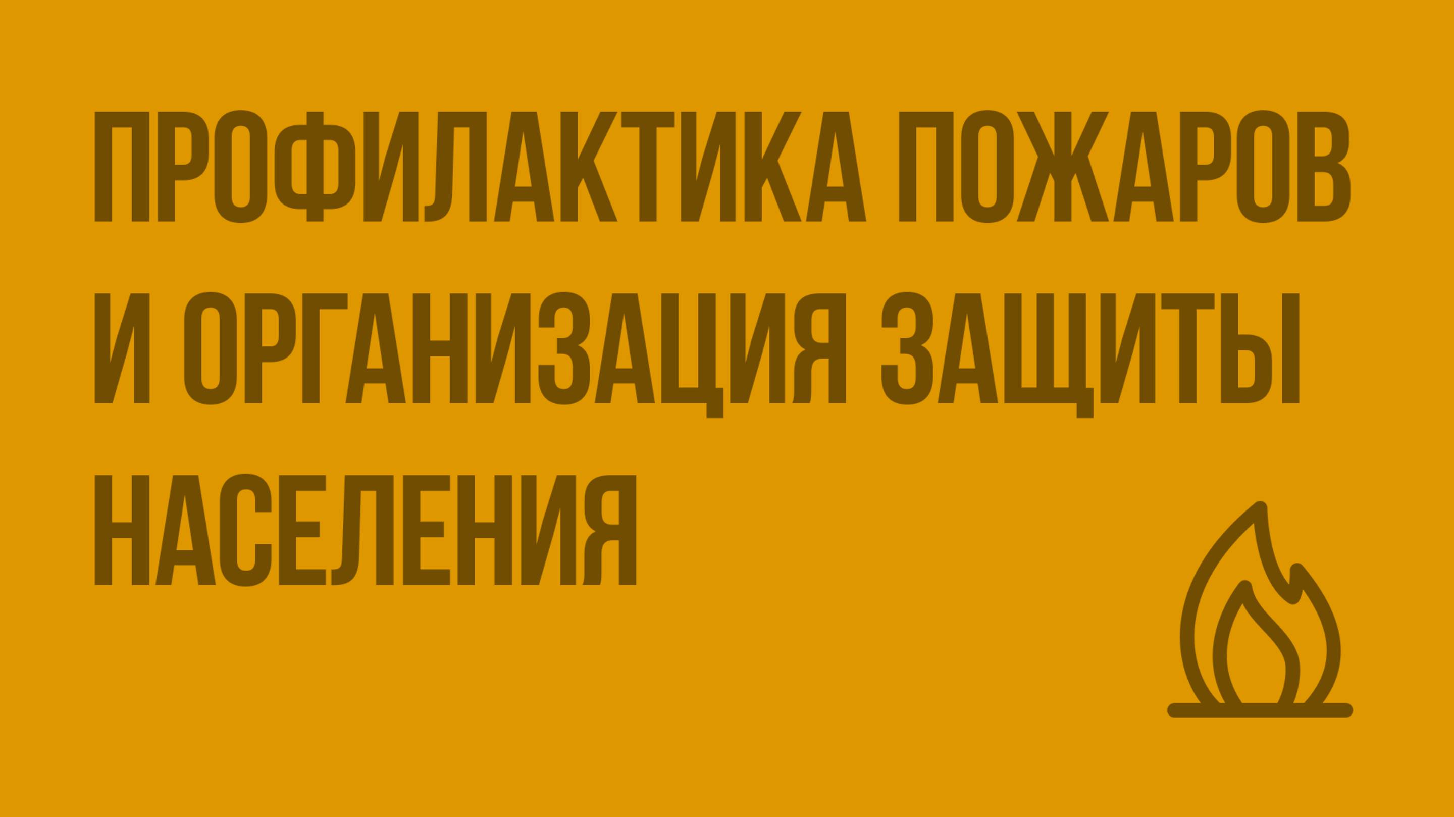 Профилактика пожаров в повседневной жизни и организация защиты населения. Видеоурок по ОБЖ 8 класс