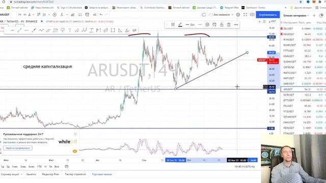 Еженедельный обзор криптовалюты 23 октября 2021. Тех анализ монет.