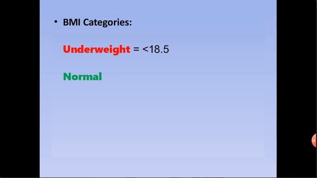BODY MASS INDEX (BMI) Part-1