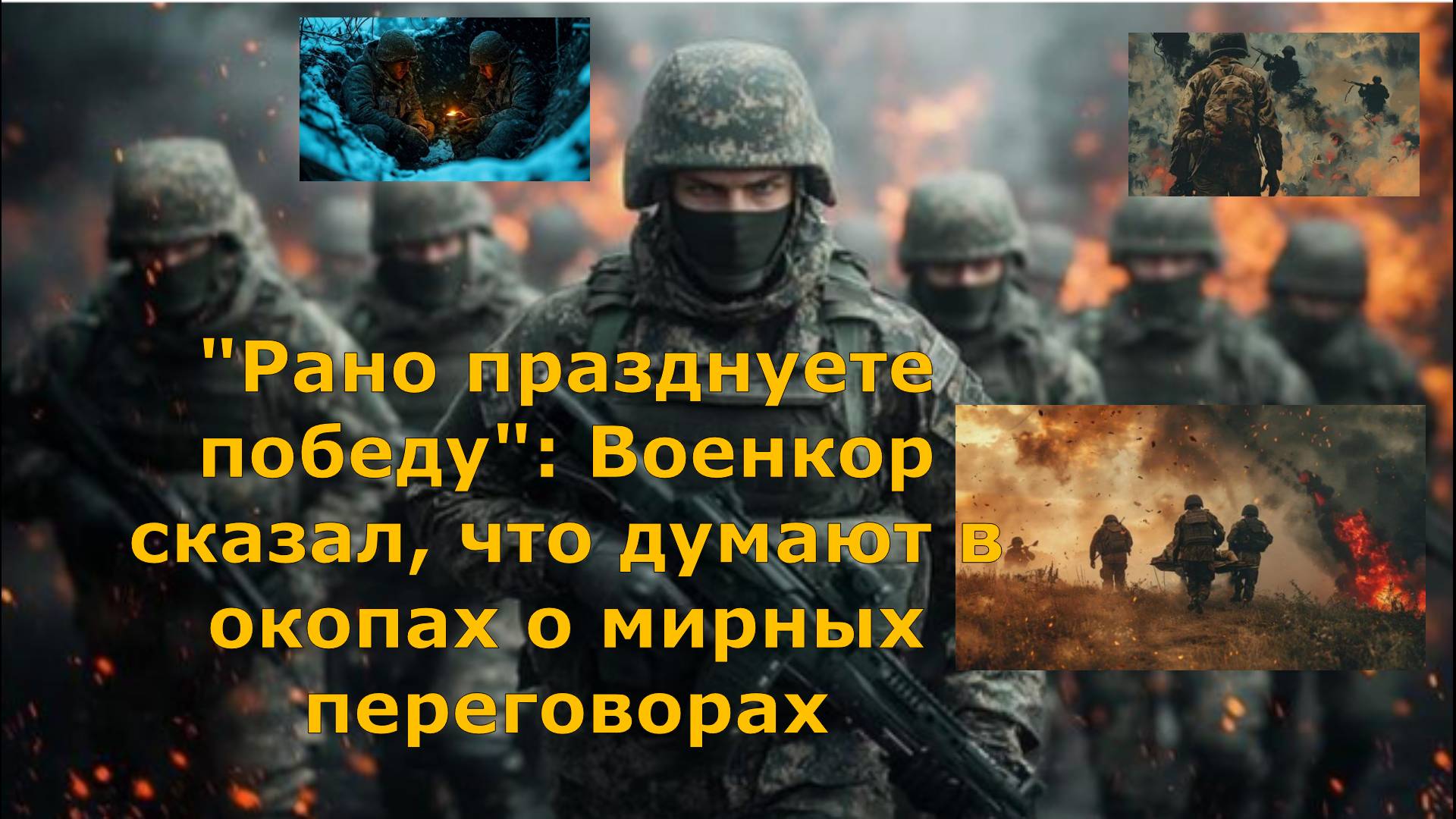 "Рано празднуете победу": Военкор сказал, что думают в окопах о мирных переговорах