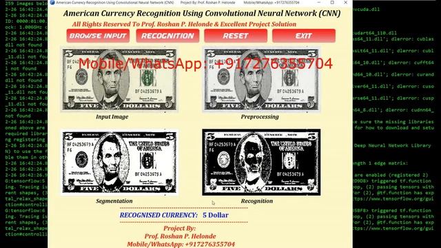 American Currency Recognition Using Image Processing | With Source Code US Dollar Recognition Pytho