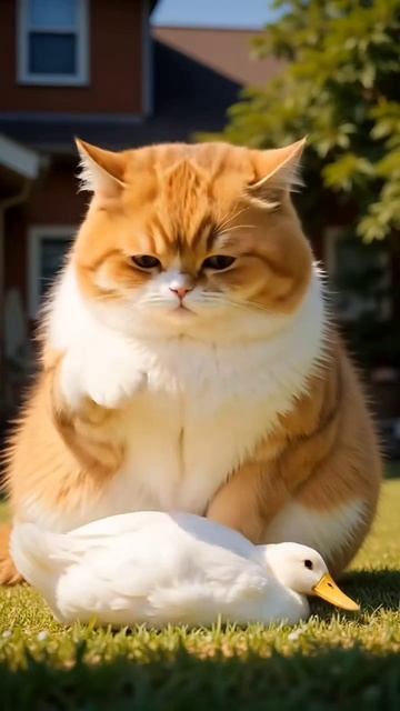 Как рыжий котик готовит еду