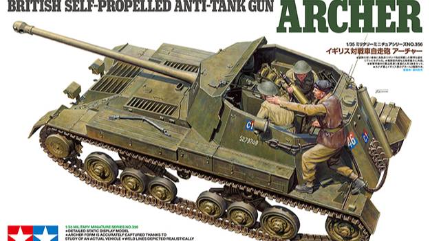 Распаковка Tamiya 1/35 35356 British Anti Tank Gun Archer - Self Propelled