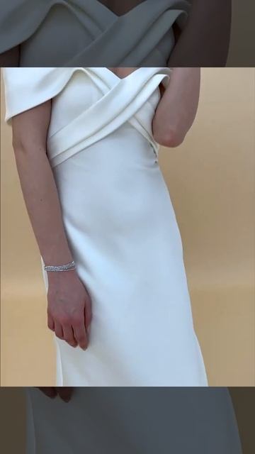 Off-the-Shoulder Satin Mermaid Wedding Dress