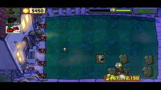 Plants vs Zombie : Adventure Night - Level 5 Gameplay