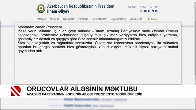 Orucovlar ailəsinin məktubu