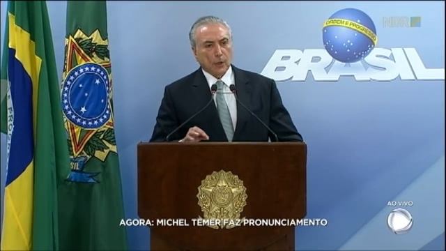 "Não renunciarei", afirma Michel Temer em primeiro pronunciamento após escândalo