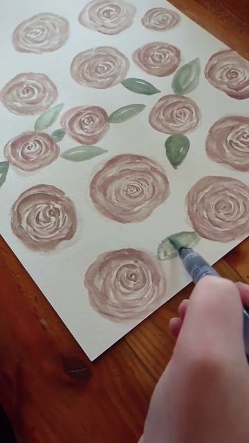 Many roses watercolor painting! #watercolortutorial #watercolor #asmr  #heartwayart #howto #shorts