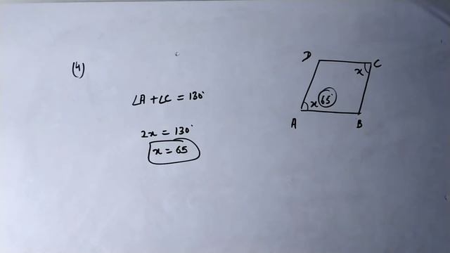 The sum of two opposite angles of a parallelogram is 130°. What is the difference between largest