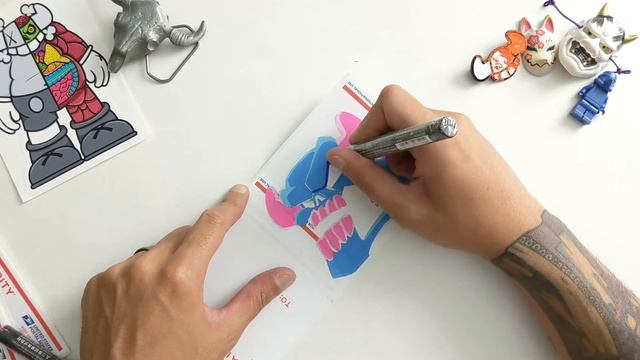 Pink & Blue EL TORO Skull Sticker Collab