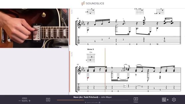 Neon Chord Melody (Tab/Notation)
