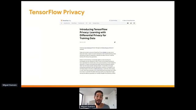 RIIAA 2020 Sponsor Talk (Google): Miguel Guevara "Privacy & ML"