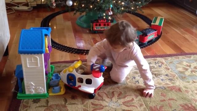 Celia Plays With Train & People