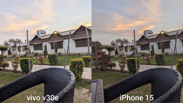 vivo v30e vs iPhone 15 camera test comparison