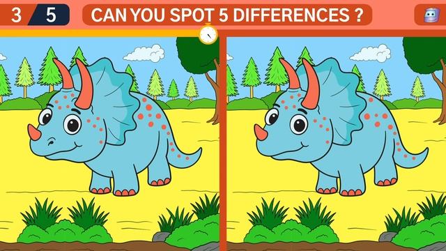 💥 Dinosaur Videos For Kids 🦖 🦕 Triceratops Spot The Difference Game💥