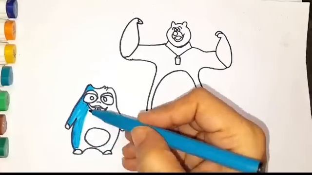 Grizzy & the Lemmings Drawing ,Cartoon Drawing,How to Draw Grizzy and the Lemmings Step by Step