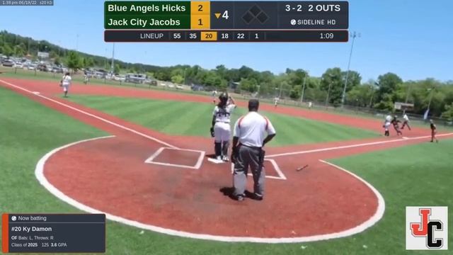 22.6.19 Ky Damon: Line Drive Double to RC Gap (vs Blue Angels Hicks in Oxford, MS)