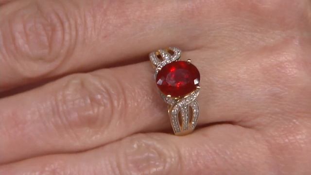 Red Fire Opal Pendant w/ Chain or Ring, 14K on QVC