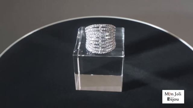 Bague Prison de Cristal de Swarovski White Crystal Gris Black Diamond Hématite