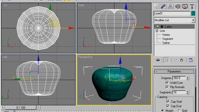 Video 3D MAX  1 lathe