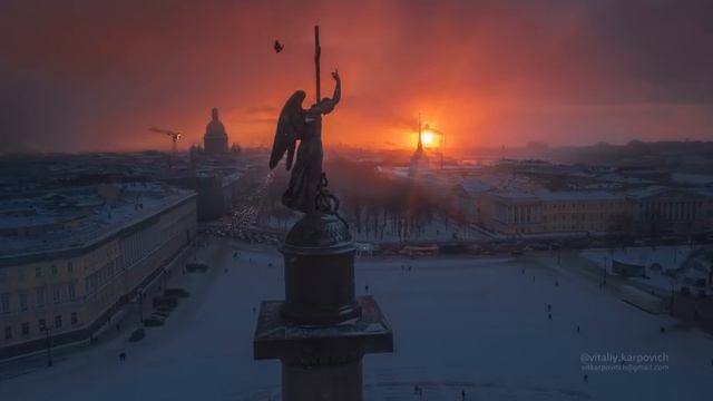 Настоящая зима в Санкт-Петербурге, аэросъемка _ One Wonderful Winter in Saint Petersburg 4k UltraHD