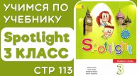 Объяснение стр 113 учебника Spotlight 3 класс