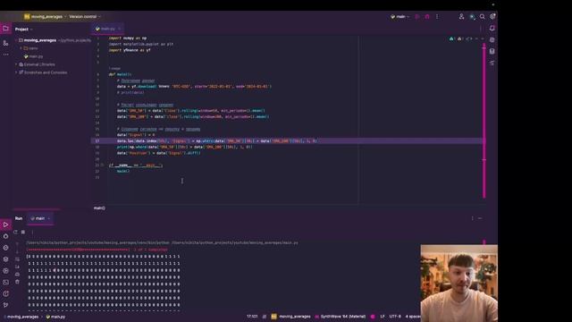 Бот по стратегии пересечение SMA на Пайтон | SMA crossing strategy bot  in Python
