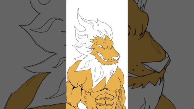 Timelapse Drawing: Lion Fame 🦁x🔥 (#shorts), (#short ), (#anime), (#animedrawing