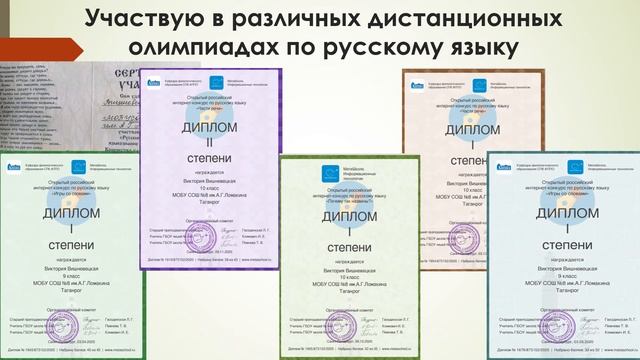 Вишневецкая Виктория, МОБУ СОШ № 8 им  А Г  Ломакина 1