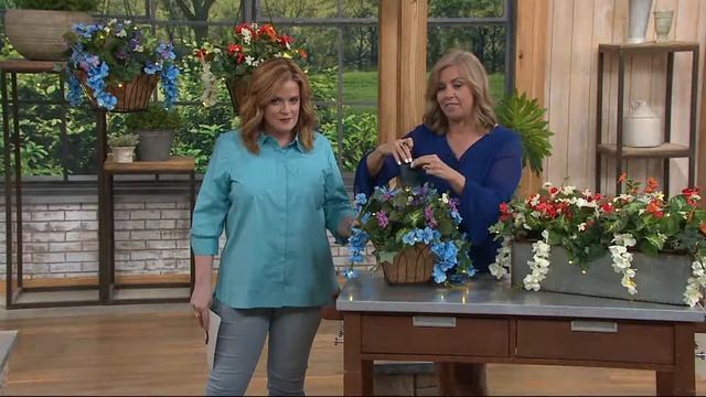 Bethlehem Lights Prelit Wisteria Hanging Basket with Timer on QVC