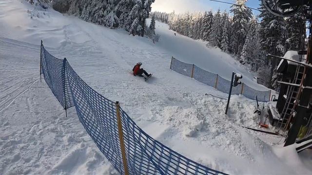 Czarna Góra - Wyciąg Proca - Snowboard Fail