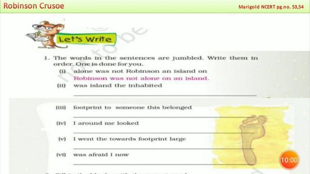 Class 5 Unit - 3 Question Answer- Robinson Crusoe -solved worksheets{हिन्दी में}English #CBSE #NCER