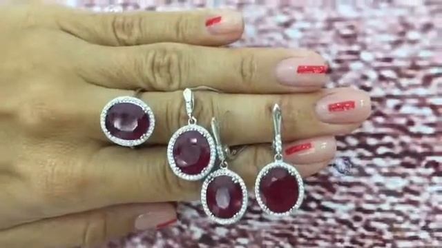 Натуральные рубины в серебре Princess Jewelry