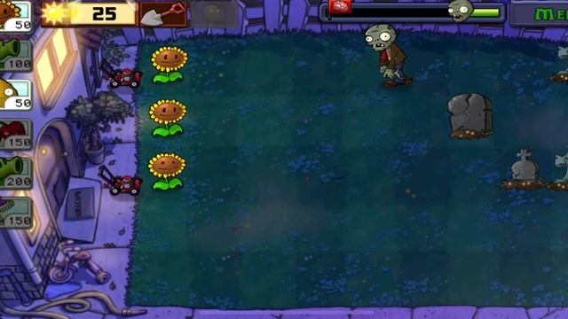 Plants.vs.Zombies.igrok Первые подсолнухи