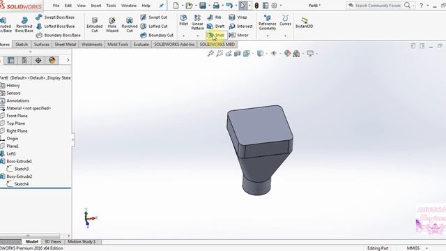 SolidWorks  Tutorials for Beginners Lofted Boss, Lofted Cut & Shell