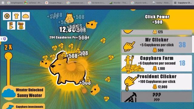 Capybara clicker speed run 2 minutes and 10.75 seconds in mobile 0  - 1,000,000