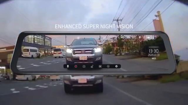 Накладное автомобильное зеркало видеорегистратор