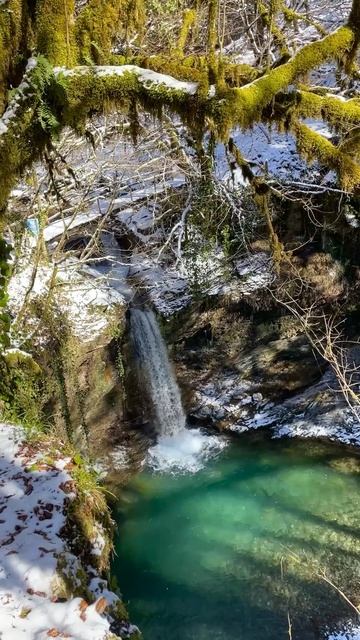 Куда сходить в Сочи? Зимний Водопад Ажекский.  #природа #красота #река  #музыка #shortvideo #shorts